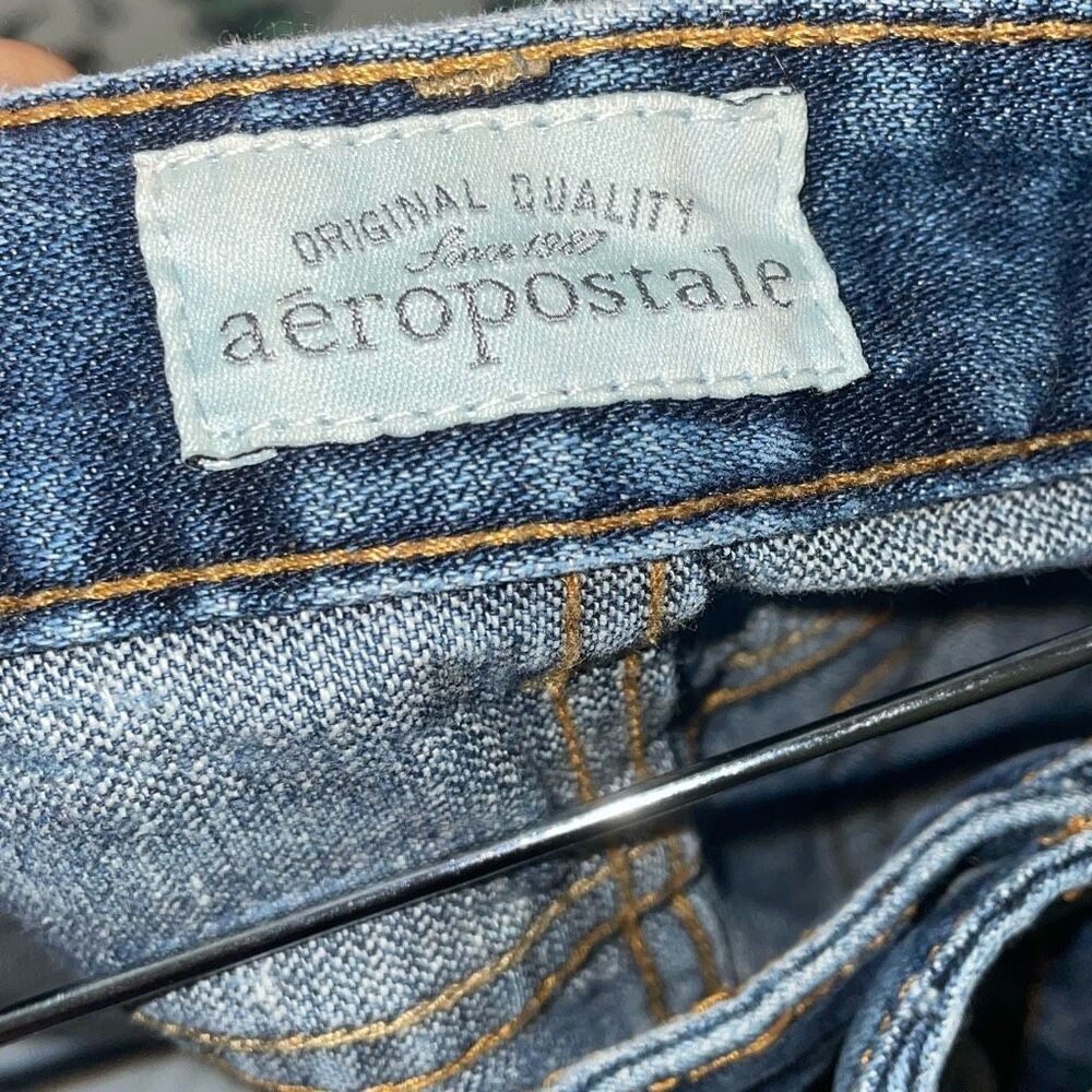 Aeropostale women teen juniors blue medium denim jean short shorts size 5/6 - Picture 8 of 9